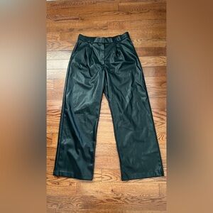 Abercrombie  Vegan Leather Straight Pants Black Sz L
